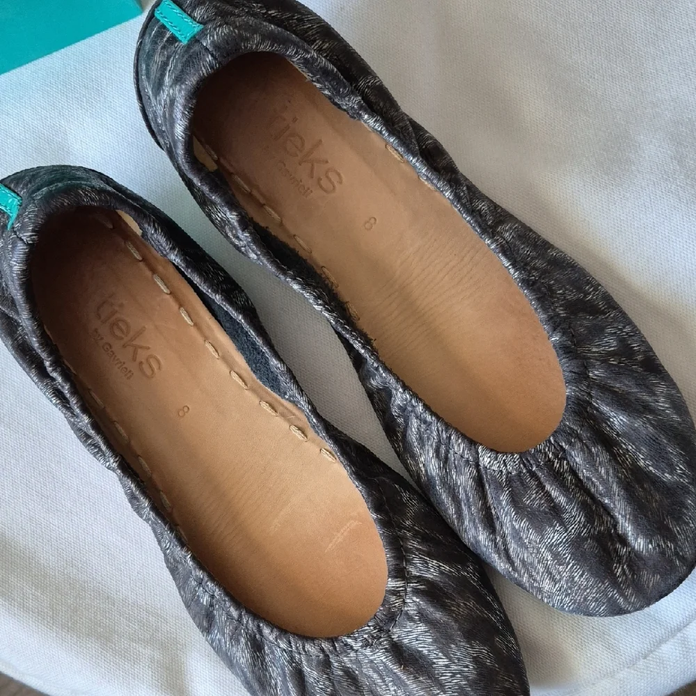 Tieks Black Leopard Ballet Flats - Picture 4 of 9